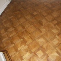 An overview of the completed renovated floor after sanding and finishing.